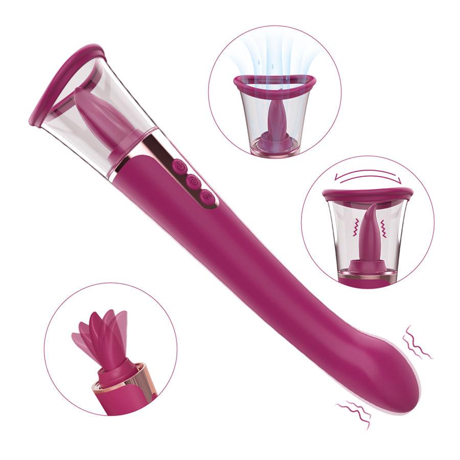 Vibratore con pompa vaginale per clitoride 3 in 1 per donna