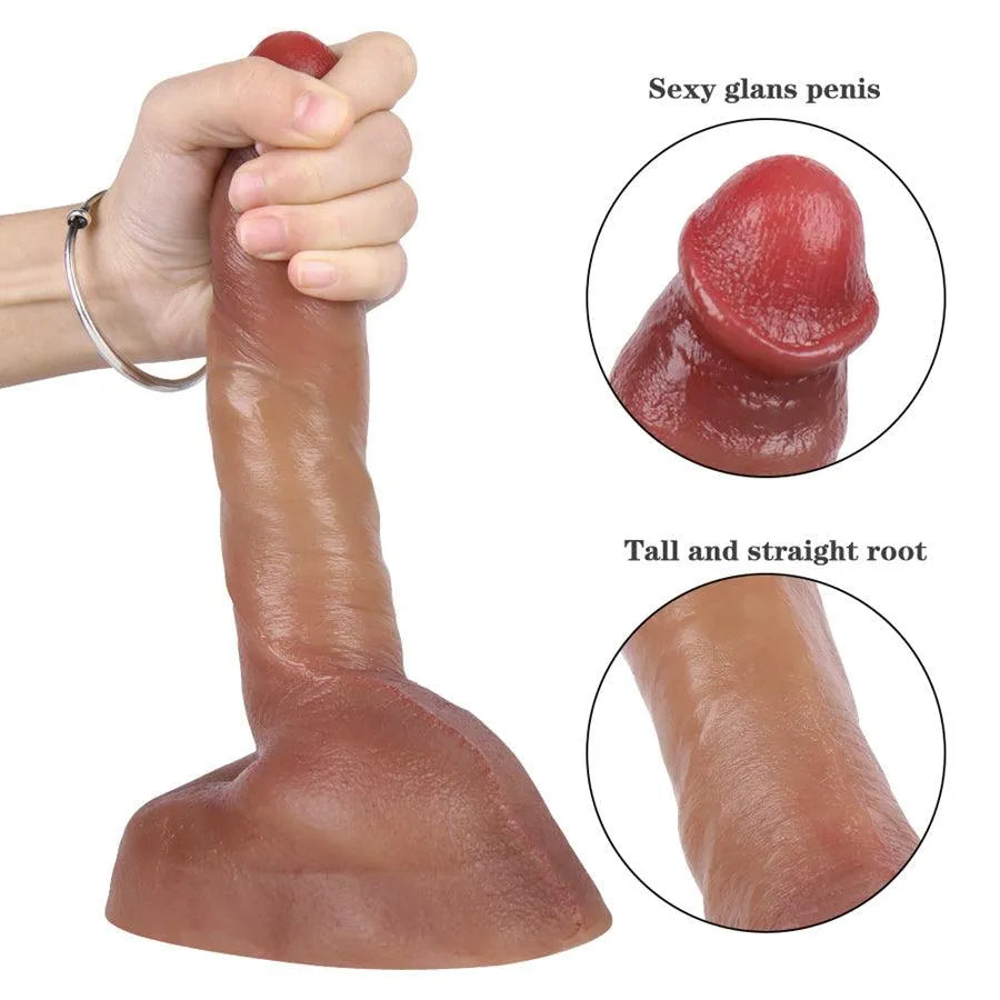 8 Zoll starker realistischer Saugnapf Dildo 