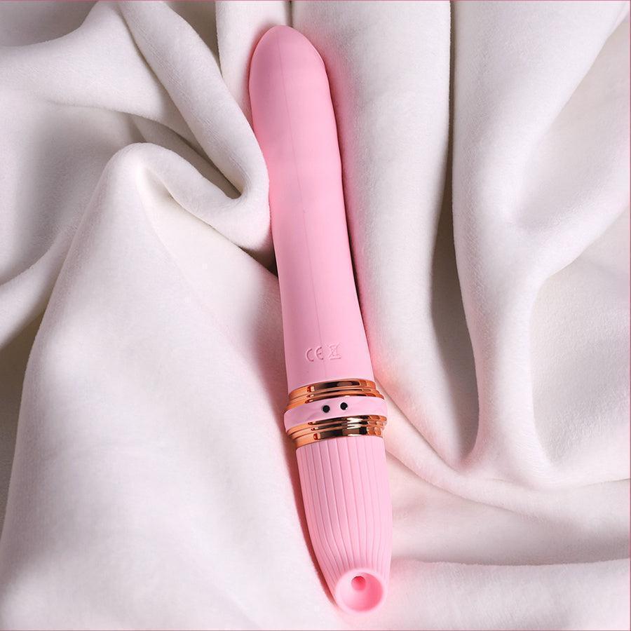 Thrusting Dildo Vibrator With Clit Sucker