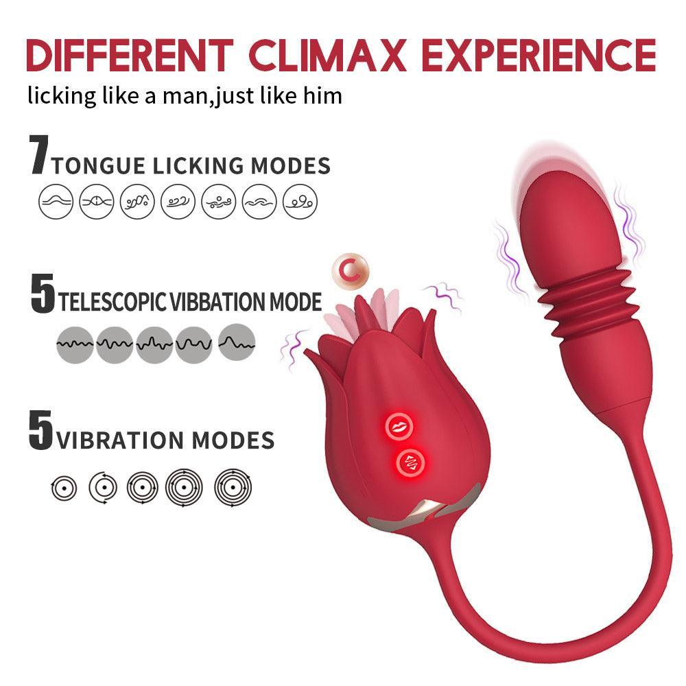 🔥🔥🔥3-in-1 Tongue Clit Licking Toy With Thrusting Vibrator - xinghaoya official store