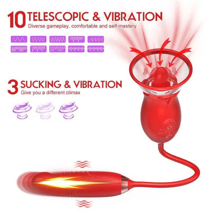 3-In-1 Multiple Pleasure Rose Toy Vibrator for Women - xinghaoya official store