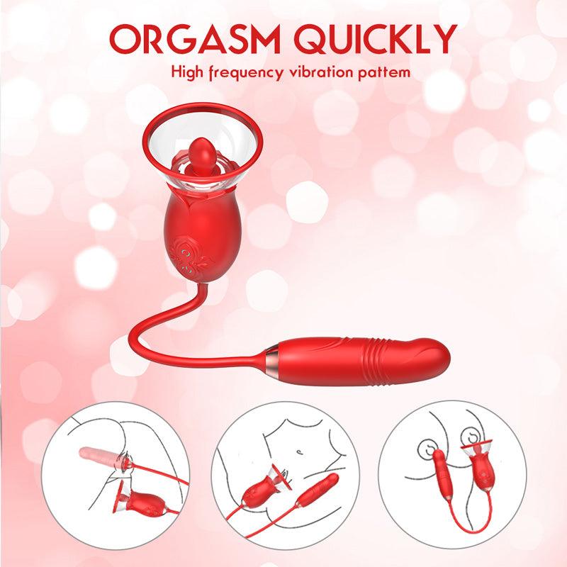 3-In-1 Multiple Pleasure Rose Toy Vibrator for Women - xinghaoya official store