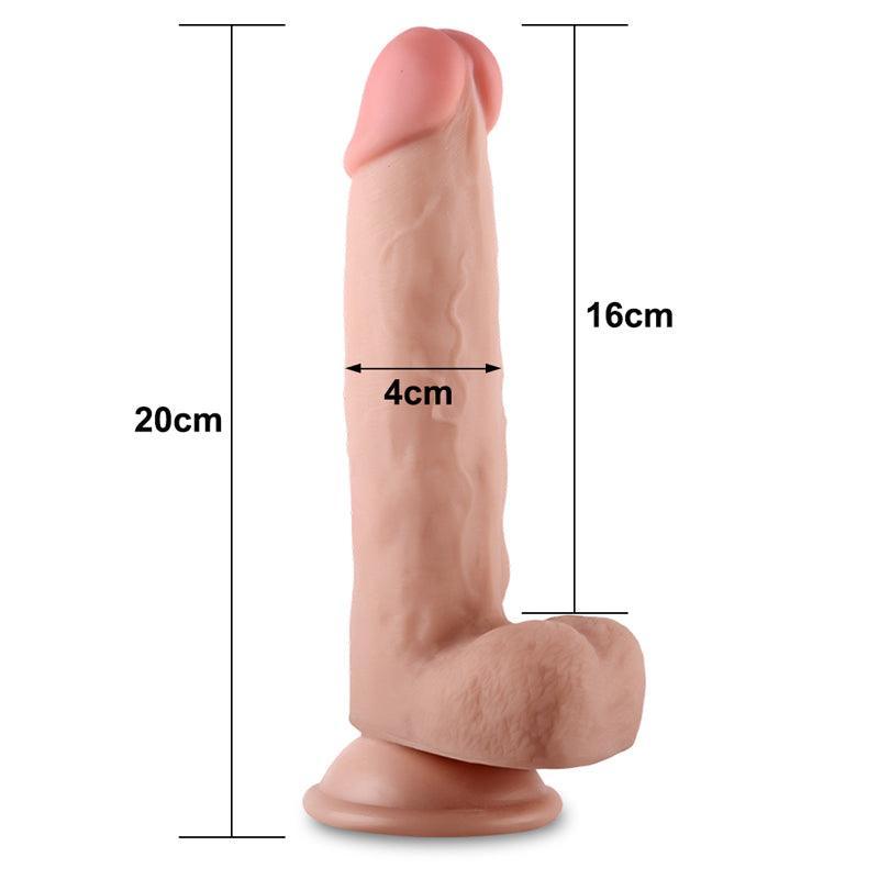 8 Inch Sliding Skin Dual Layer Dildo - xinghaoya official store