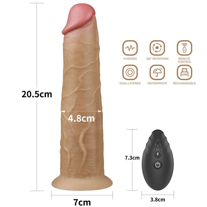 8 Inches Dual Layered Platinum Silicone Dildo Vibrator - xinghaoya official store