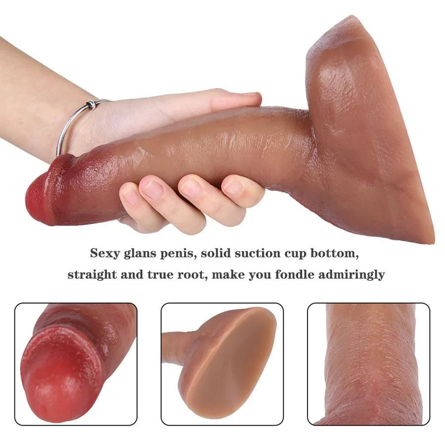 8 Zoll starker realistischer Saugnapf Dildo 