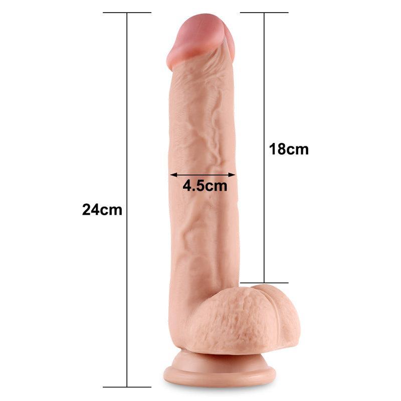 9.5 Inches Sliding Skin Dual Layer Big Dildo - xinghaoya official store