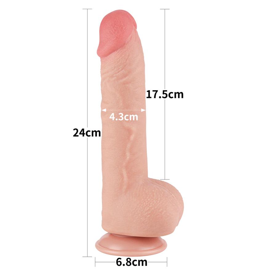 9.5 Inches Sliding Skin Dual Layer Soft Dildo – Xinghaoya