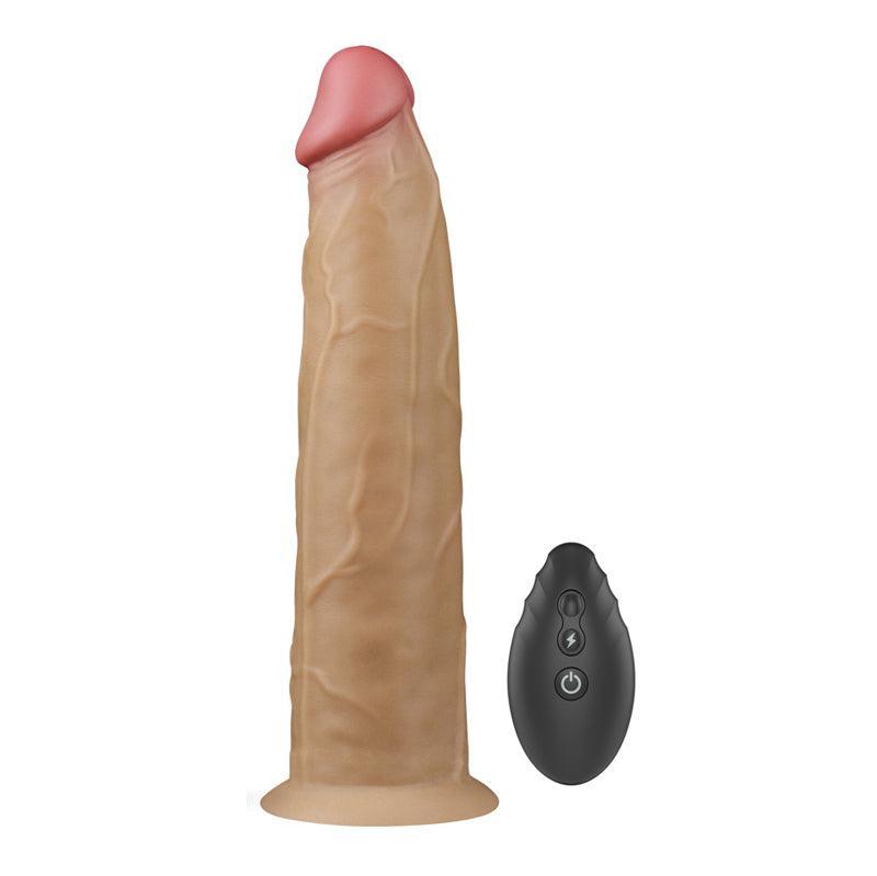 9 Inches Dual Layered Silicone Dildo Vibrator With Remote - xinghaoya official store