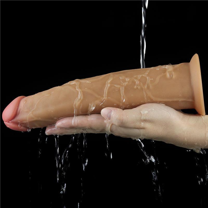 9 Inches Dual Layered Silicone Dildo Vibrator With Remote - xinghaoya official store