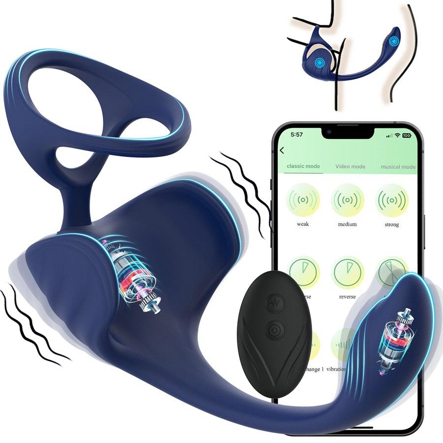 App Controlled Silicone Penis Ring with Anal Vibrator - Xinghaoya