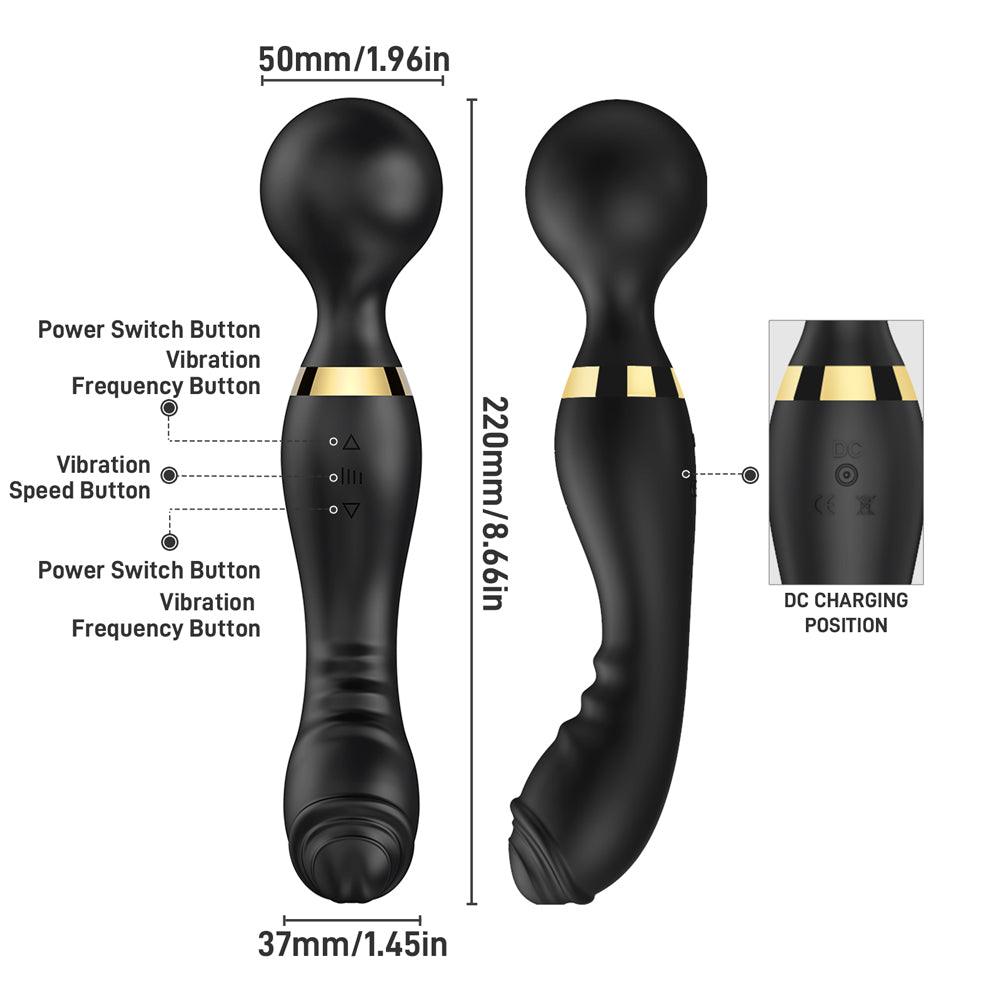 Double Head Wand Vibrator Sex Toy for Women