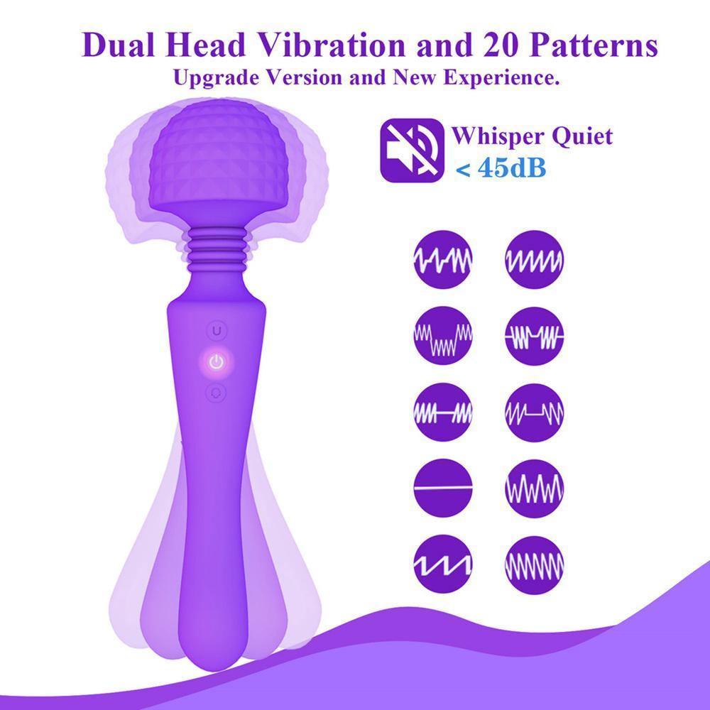 Double Heads Vibrating Wand Vibrator Sex Toys for Women - xinghaoya official store