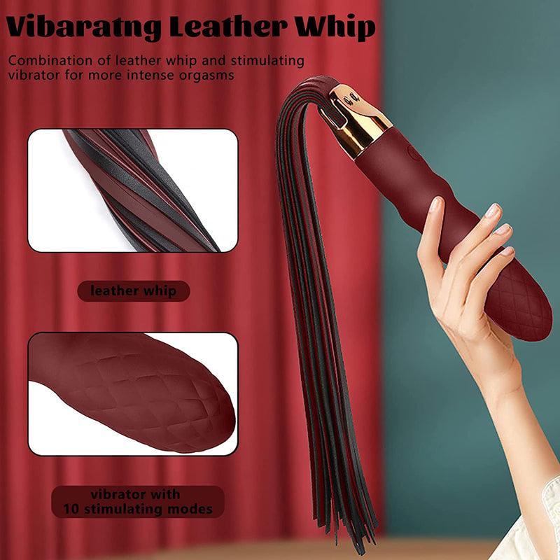 Leather Flogger Vibrator Whip Sex Toys for Couples - xinghaoya official store