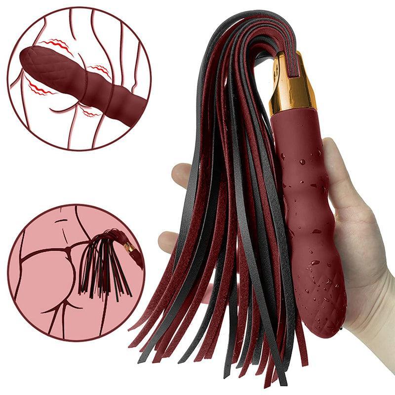 Leather Flogger Vibrator Whip Sex Toys for Couples - xinghaoya official store