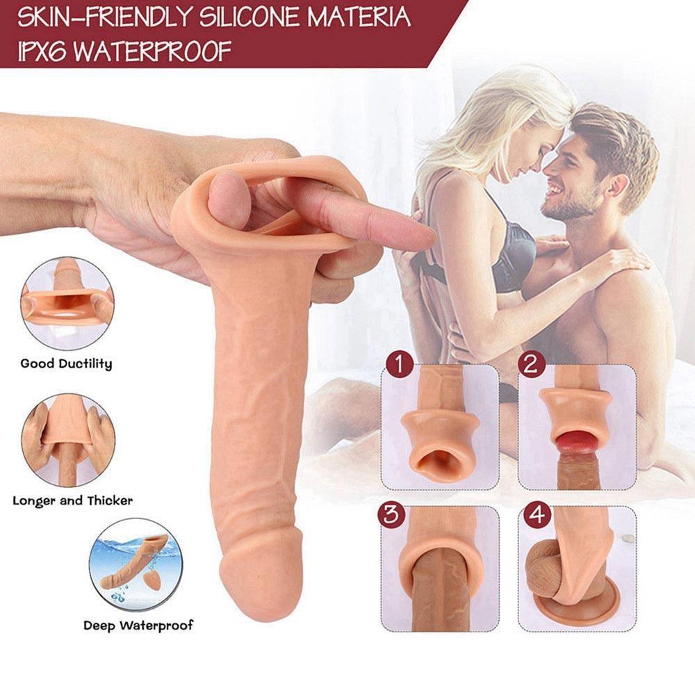 🔥🔥🔥Silicone Penis Extension Sleeve Vibrator for Couples - xinghaoya official store