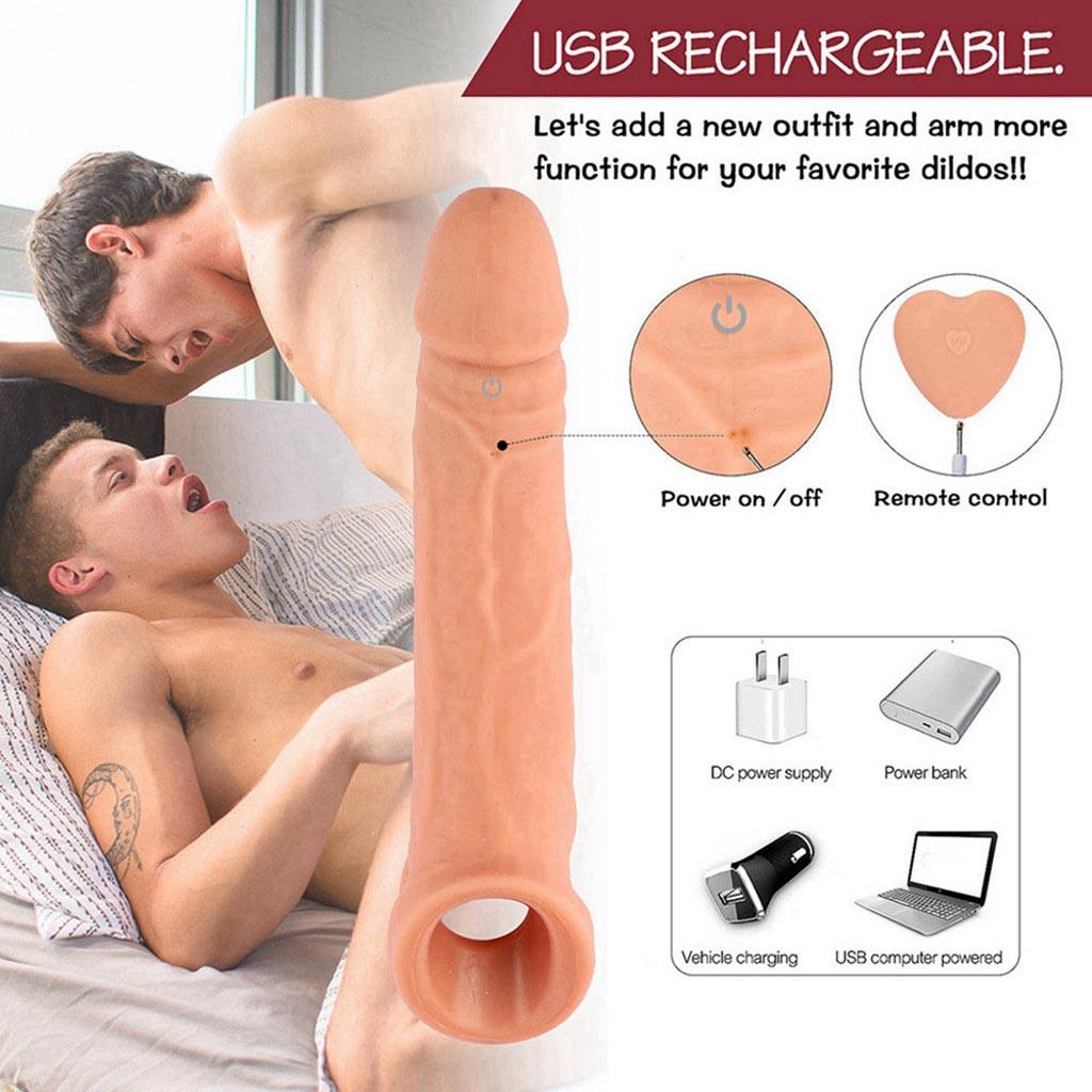 🔥🔥🔥Silicone Penis Extension Sleeve Vibrator for Couples - xinghaoya official store