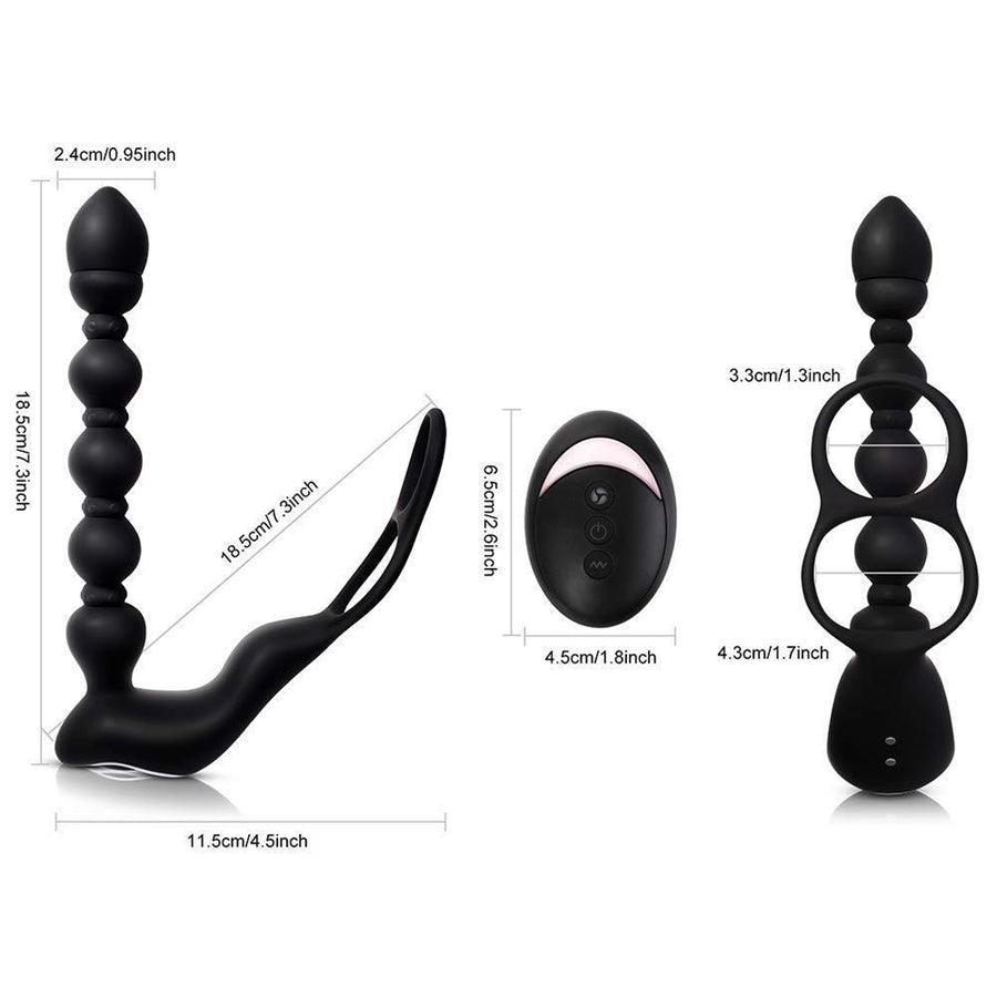 Remote Control Vibrating Anal Beads With Penis Ring – Xinghaoya