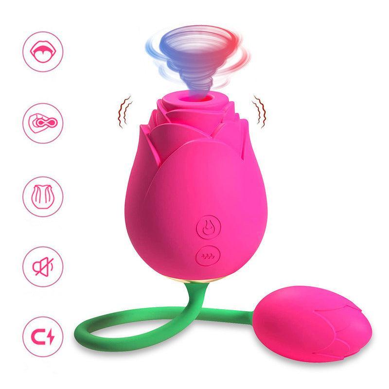 Rose Clit Sucker Vibrating Ball Sex Toy - xinghaoya official store