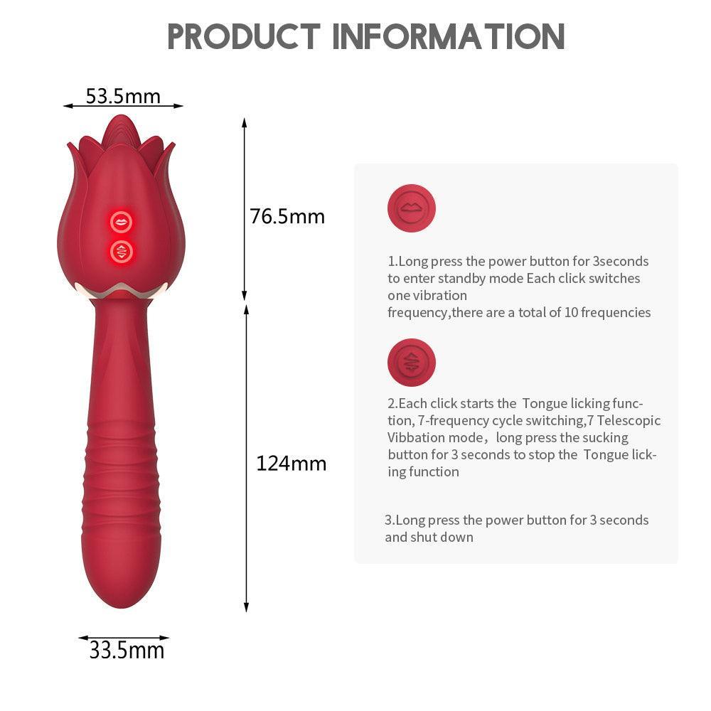 Thrusting Dildo Rose Toy for Women - xinghaoya official store