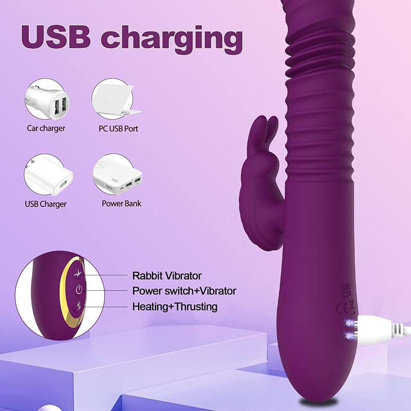 Thrusting Dildoe Rabbit Vibrator for Women - xinghaoya official store